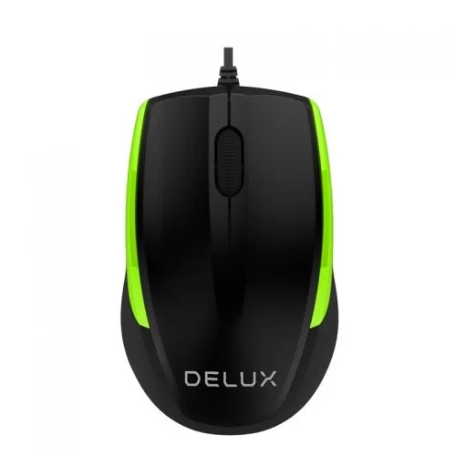 Delux M321BU Wired USB Black Red Optical Mouse