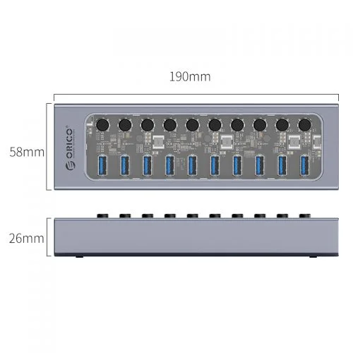 ORICO AT2U3-10AB-GY-BP 10 Ports USB 3.0 HUB