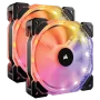 Corsair HD140 RGB LED High Performance 140mm PWM Fan Twin Pack With Controller