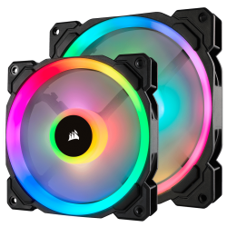 Corsair LL140 RGB 140mm Dual Light Loop RGB LED PWM Fan — 2 Fan Pack With Lighting Node PRO