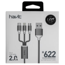 Havit Data and Charging Cable 3 in 1 USB cable (micro Lightning Type-C) (H622)