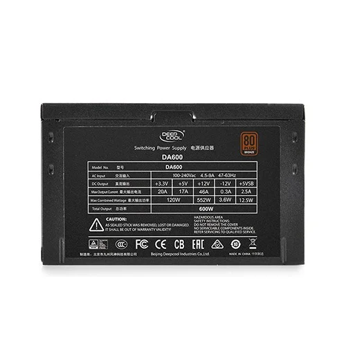 Deepcool DA600 600W 80 Plus Bronze Power Supply