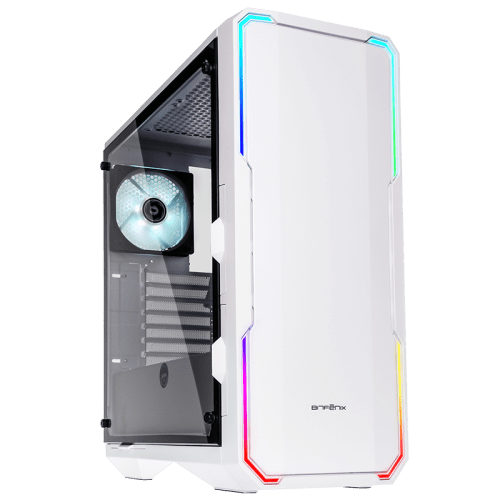 BitFenix Enso ATX Mid Tower Tempered Glass Window White Gaming Case