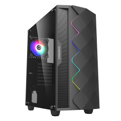 GAMEMAX BLACK DIAMOND A361 TEMPERED GLASS ATX GAMING CASE BLACK GAMEMAX BLACK DIAMOND A361 TEMPERED GLASS ATX GAMING CASE BLACK