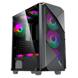 Gamemax Revolt 3606 Tempered Glass ATX ARGB Gaming Casing (Black)