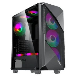 Gamemax Revolt 3606 Tempered Glass ATX ARGB Gaming Casing (Black)