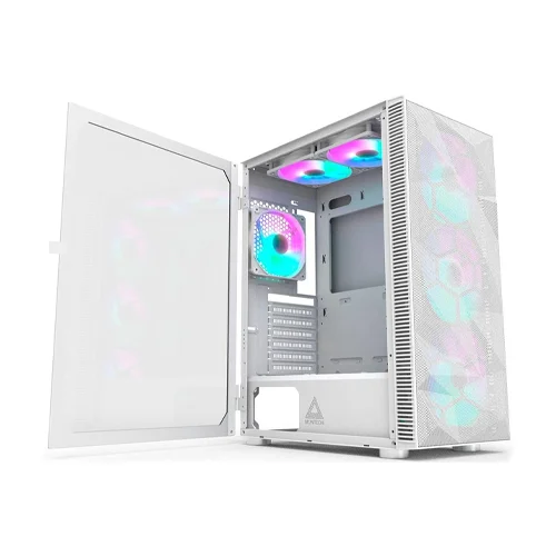 Montech X3 Mesh RGB Lighting Tempered Glass Atx Gaming Case (White)