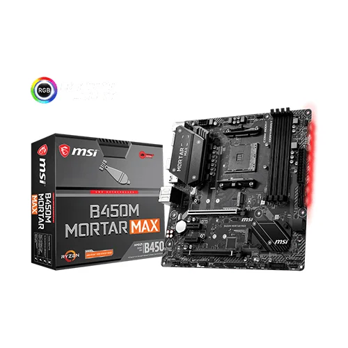 MSI B450M MORTAR MAX MILITARY STYLE AMD GAMING MOTHERBOARD