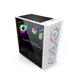 PC Cooler Game 6 mATX Tempered Glass Mid Tower Gaming Casing (WHITE)