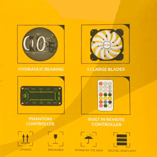 RF-200 Pro RGB 5 IN 1 Case Cooling Fan with Remote Controller