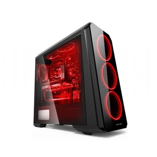 VALUE-TOP VT-760R CRYSTAL TEMPERED GLASS FULL TOWER RED LED ATX CASING