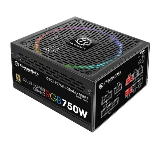 THERMALTAKE TOUGHPOWER GRAND RGB SYNC EDITION 750W FULL MODULAR 80 PLUS GOLD FLAT SLAVE CABLE POWER SUPPLY WITH 10 YEARS WARRANTY