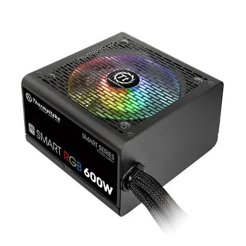 THERMALTAKE SMART RGB 600W SLEEVE CABLE 80 PLUS POWER SUPPLY WITH 5 YEARS WARRANTY