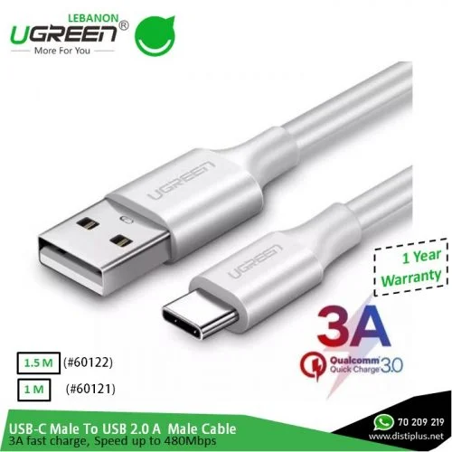 Ugreen US287 USB C Male To USB 2 A Male Cable