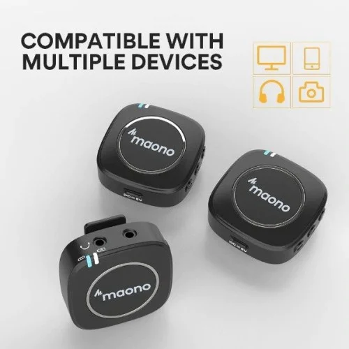 MAONO WM820 A2 Real-time Monitoring and Mute 2-Person Wireless Mic