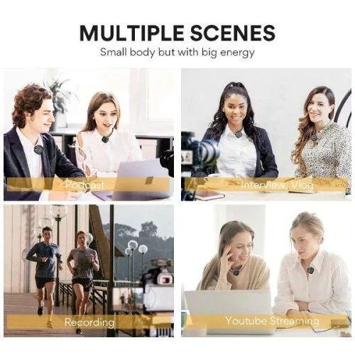 MAONO WM820 A2 Real-time Monitoring and Mute 2-Person Wireless Mic