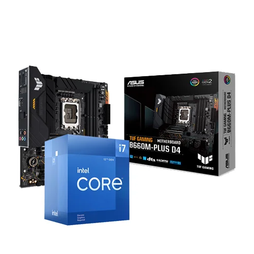 INTEL CORE I7-12700 PROCESSOR & ASUS TUF GAMING B660M-PLUS D4 MOTHERBOARD COMBO