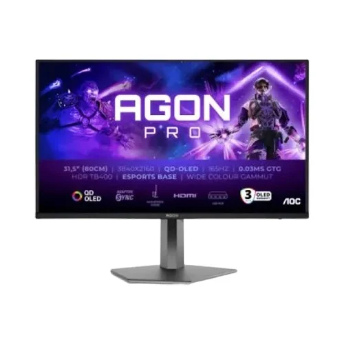 AOC AGON PRO AG326UD 31.5 Inch 165Hz 4K QD-OLED Gaming Monitor