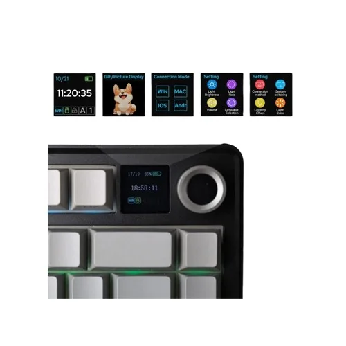 AULA F75 MAX Tri-Mode Wireless Gasket Mechanical Keyboard - Black