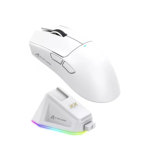 Attack Shark X11 63g PAW3311 22000DPI Tri-Mode Wireless Gaming Mouse with RGB Charging DOCK White