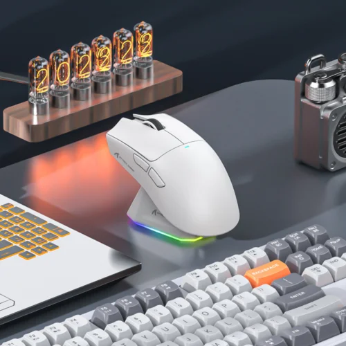 Attack Shark X11 63g PAW3311 22000DPI Tri-Mode Wireless Gaming Mouse with RGB Charging DOCK White