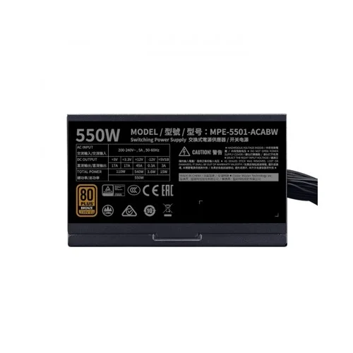 Cooler Master MWE 550W V2 230V Non-Modular 80 Plus Bronze Power Supply