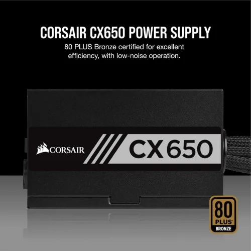 Corsair CX650 650W 80 Plus Bronze Certified Non-Modular ATX Power Supply