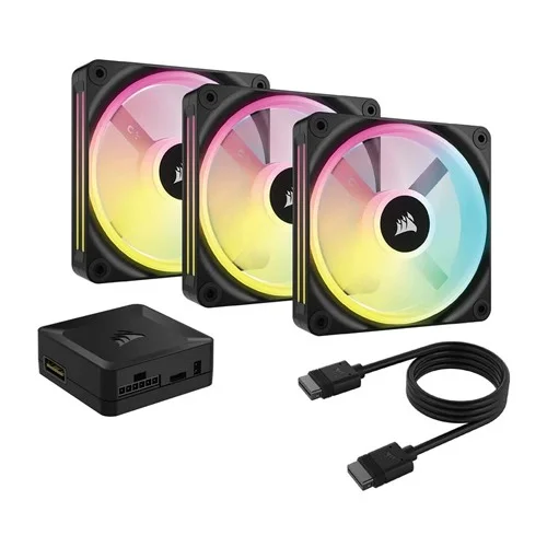 Corsair iCUE LINK QX120 RGB Case Fan Starter Kit with iCUE LINK System Hub