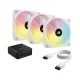 Corsair iCUE LINK QX120 RGB 3 in 1 120mm PWM White Case Fan Starter Kit with iCUE LINK System Hub