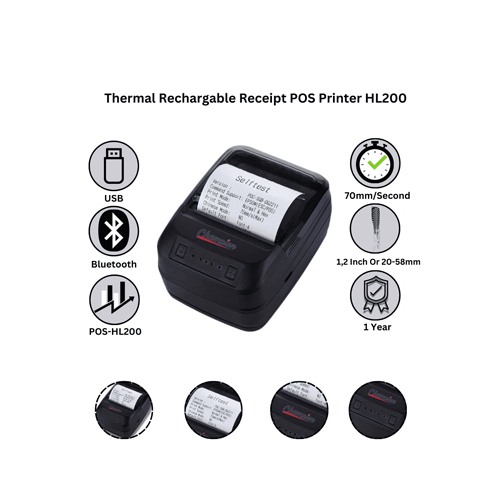 Champion HL200 Thermal Rechargeable Receipt POS Printer 