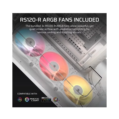 Corsair AIR 5400 RS-R ARGB Triple Chamber Mid-Tower PC Case White
