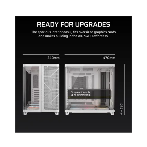 Corsair AIR 5400 RS-R ARGB Triple Chamber Mid-Tower PC Case White