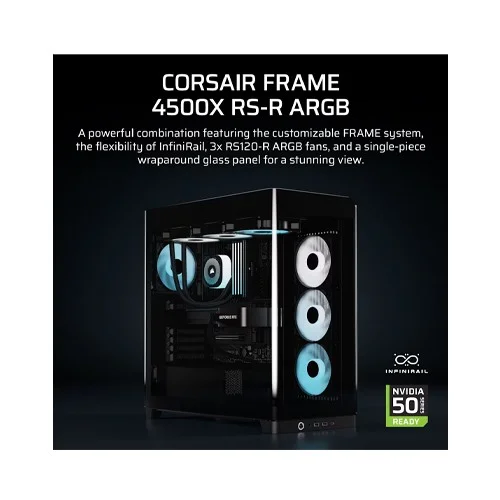 Corsair FRAME 4500X RS-R ARGB Panoramic Glass Mid-Tower PC Case Black