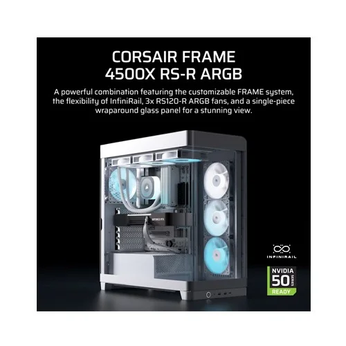 Corsair FRAME 4500X RS-R ARGB Panoramic Glass Mid-Tower PC Case White