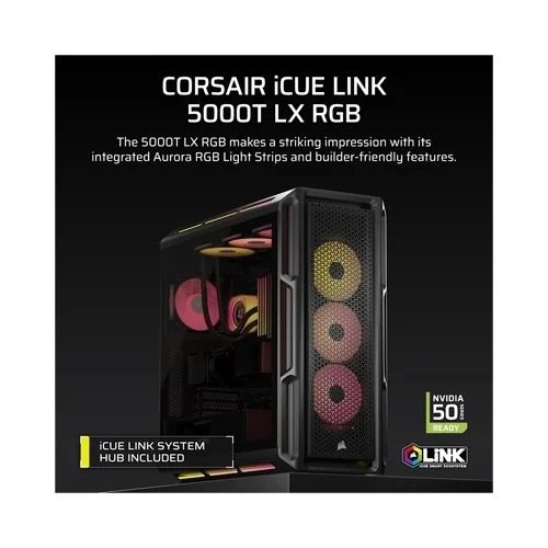 Corsair iCUE LINK 5000T LX RGB Mid-Tower High-Performance PC Case