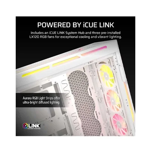 Corsair iCUE Link 5000T LX RGB Mid-Tower PC Case White