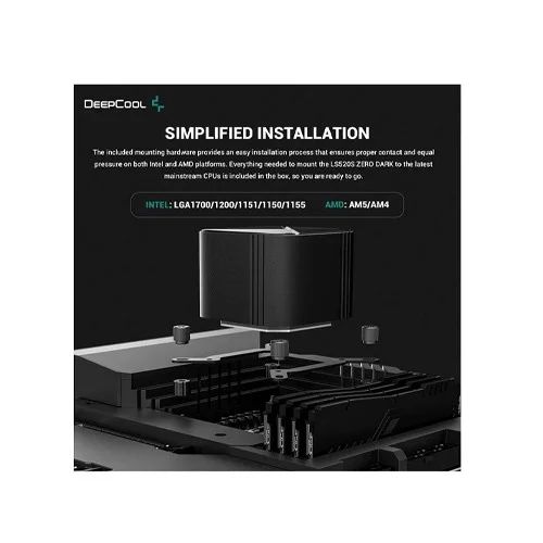 Deepcool LS520S ZERO DARK 240 AIO Black Liquid CPU Cooler