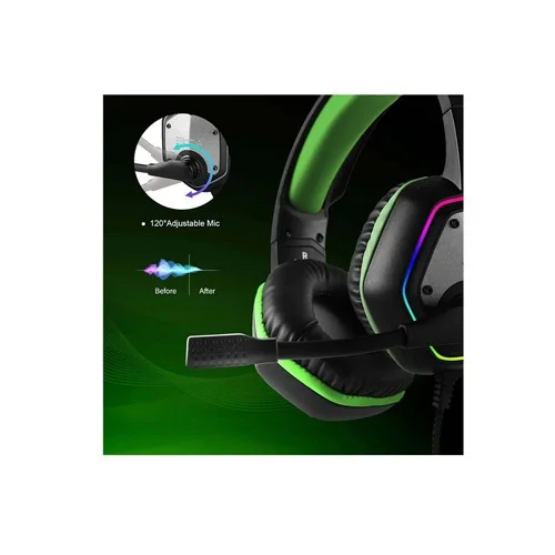 EKSA E1000 Noise Cancelling Wired 7.1 Surround USB Gaming Headset (Green)