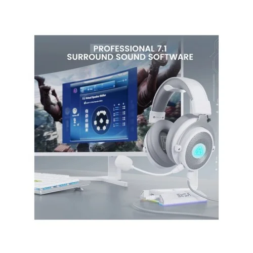 EKSA E900 Pro Noise Cancelling 7.1 Surround Sound Gaming Headset White
