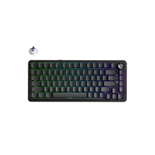EWEADN MT75 Tri-Mode Wireless Mechanical Keyboard, Midnight Black-Blue Switch