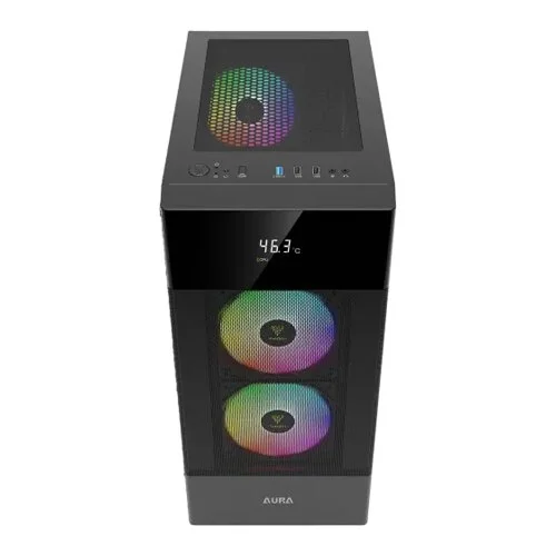 Gamdias AURA GC5 Digital Display Mesh RGB Mid-Tower ATX Gaming Casing