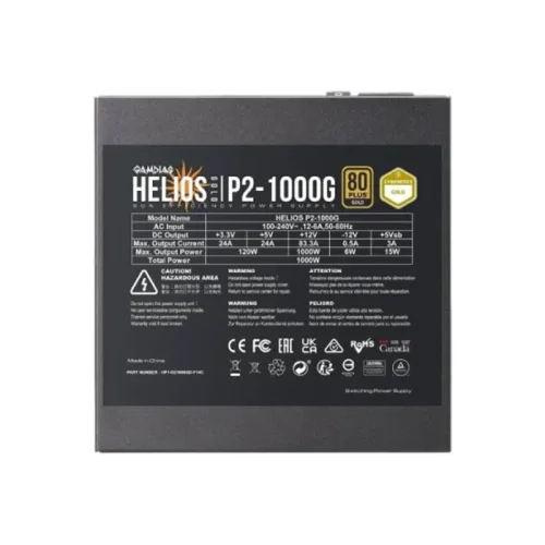 Gamdias HELIOS P2-1000G 1000W ATX 3.1 & PCIE 5.1 80+ Gold Full Modular Power Supply