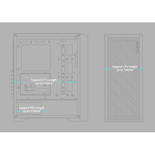 GIGABYTE C103 GLASS ARGB ATX Mid Tower Cabinet Black