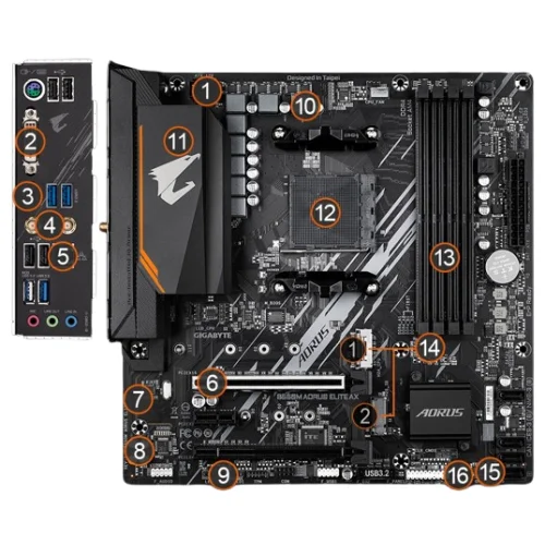 Gigabyte B550M AORUS ELITE AMD Micro ATX Motherboard