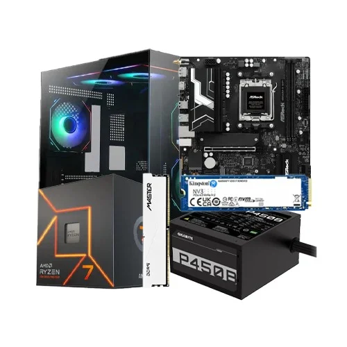 Gaming PC with AMD Ryzen 7 7700 Gaming Processor