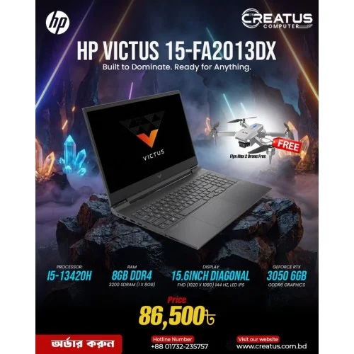 HP Victus 15-FA2013DX 13th Gen i5 144Hz RTX 3050 Gaming Laptop