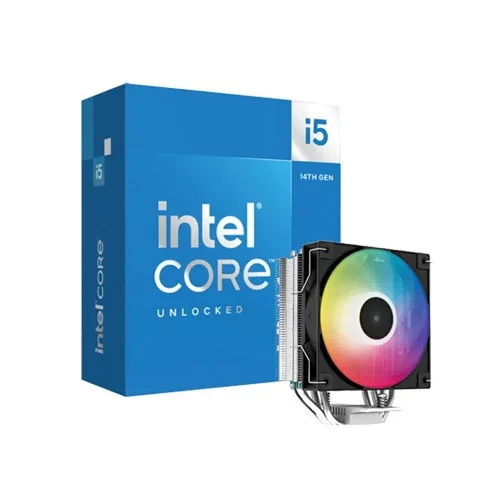 Intel Core i5 14400F 14th Gen + DeepCool AG400 LED CPU Cooler Combo