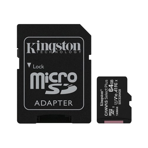 Kingston Canvas Select Plus 64GB UHS-I MicroSDXC Memory Card Kingston Canvas Select Plus 64GB UHS-I MicroSDXC Memory Card