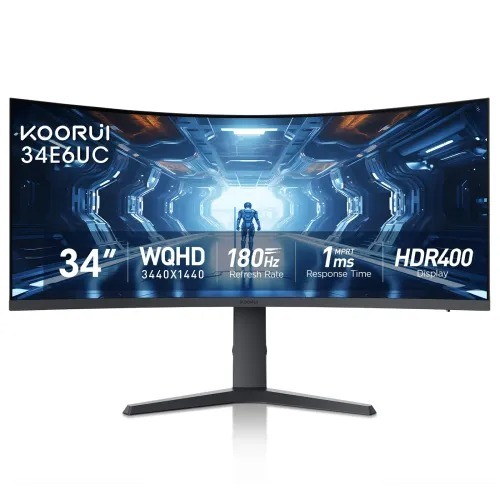 KOORUI 34E6UC 34 Inch 165Hz WQHD Curved Gaming Monitor