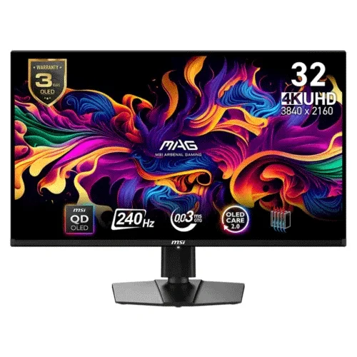 MSI MAG 321UPX QD-OLED 31.5 inch 4K UHD 240Hz QD-OLED Gaming Monitor
